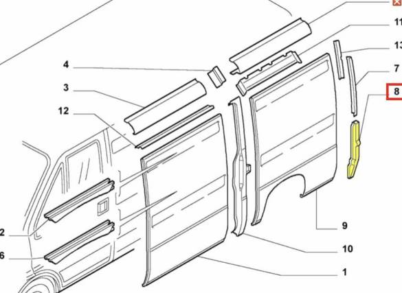 DUCATO 1994-2011 ARKA SOL ÇAMURLUK ALT TAKVİYE SACI 1306953080 - 2