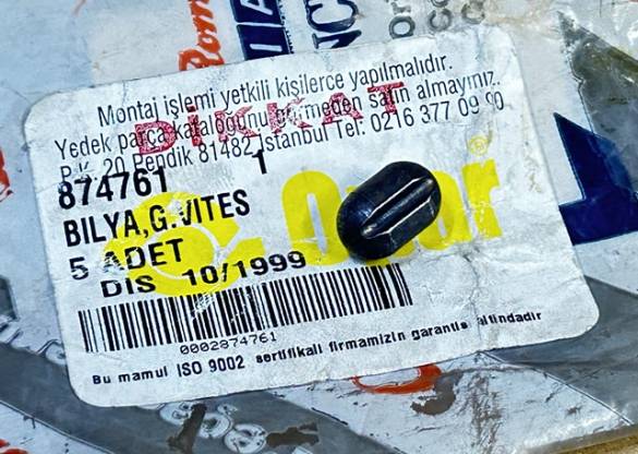 GERİ VİTES BİLYASI 874761 - 0